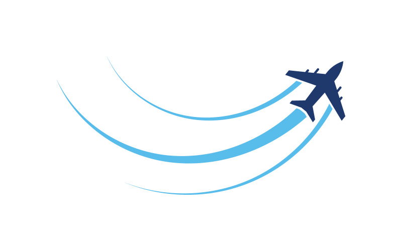 Illustrazione di tour e viaggi con icona di aereo Modello di logo v.15