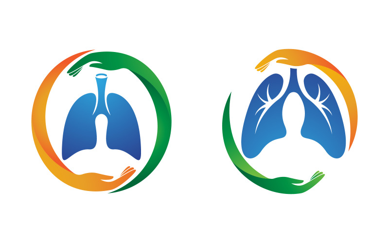 Logo icona vettoriale medica per la salute polmonare v.4