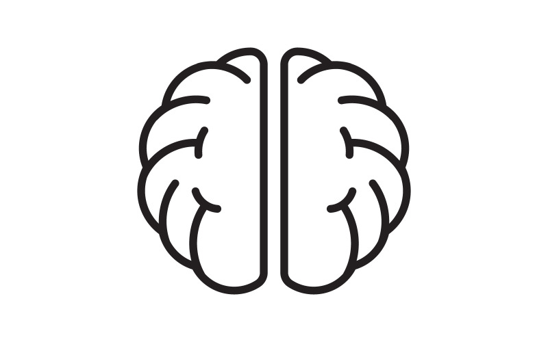 Modèle de conception d'icône d'illustration médicale pour un cerveau sain v.2