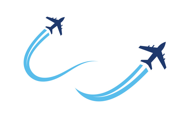 Modèle de logo v.5 pour une visite guidée et une illustration de voyage avec une icône d'avion