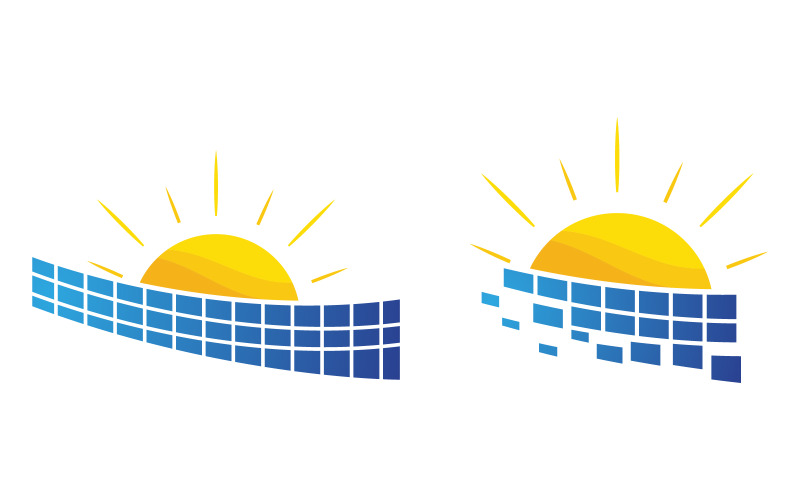 Sun Solar Energy vektor ikon illustration mall v.9