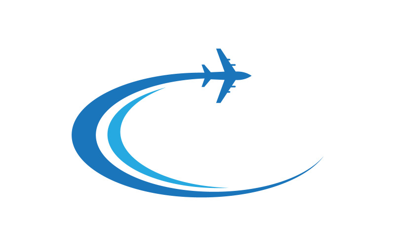 Vliegtuigpictogram tour en reis illustratie ontwerp Logo Template v.6