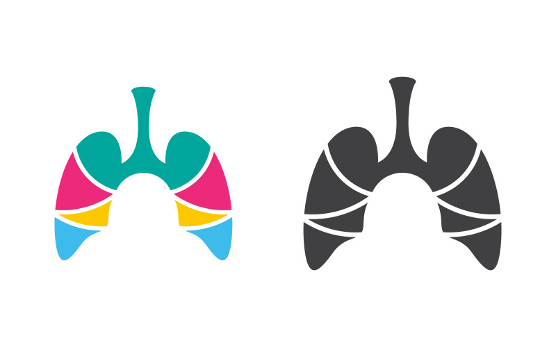 Здоровье легких Медицинский Векторный значок дизайн логотипа v.8
