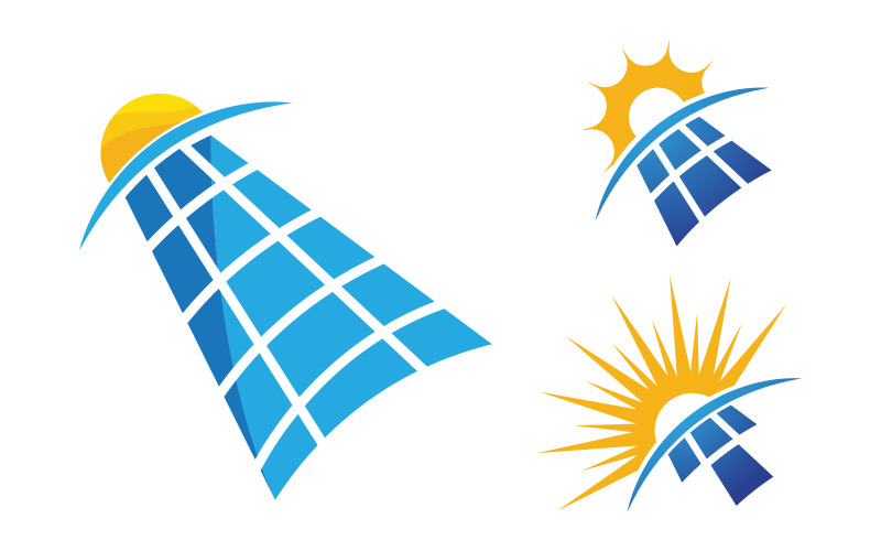 Zon Zonne-energie vector pictogram illustratie sjabloon v.10