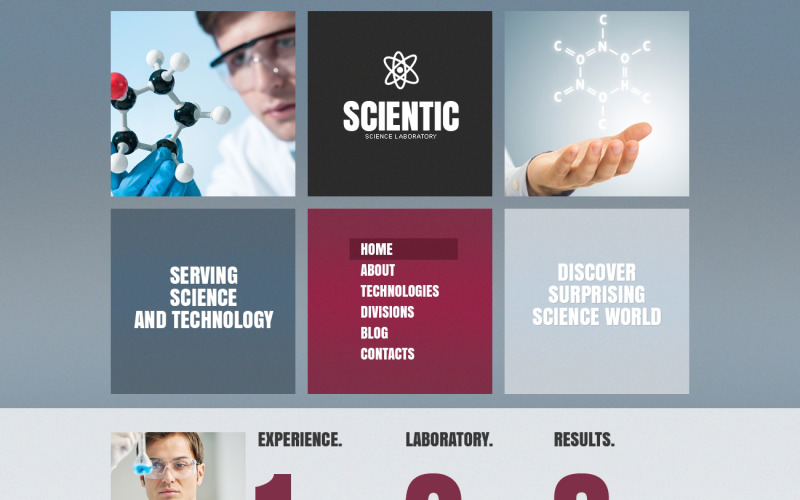 Drupal šablona vědecké laboratoře