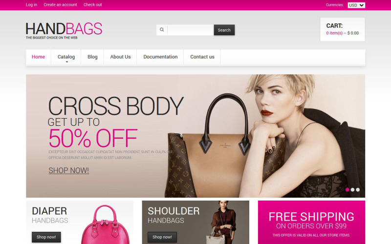 сумочка отзывчивая тема shopify