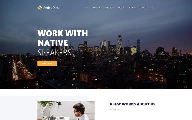 Lingvo Center - Übersetzungsbüro Klassische mehrseitige HTML-Website-Vorlage