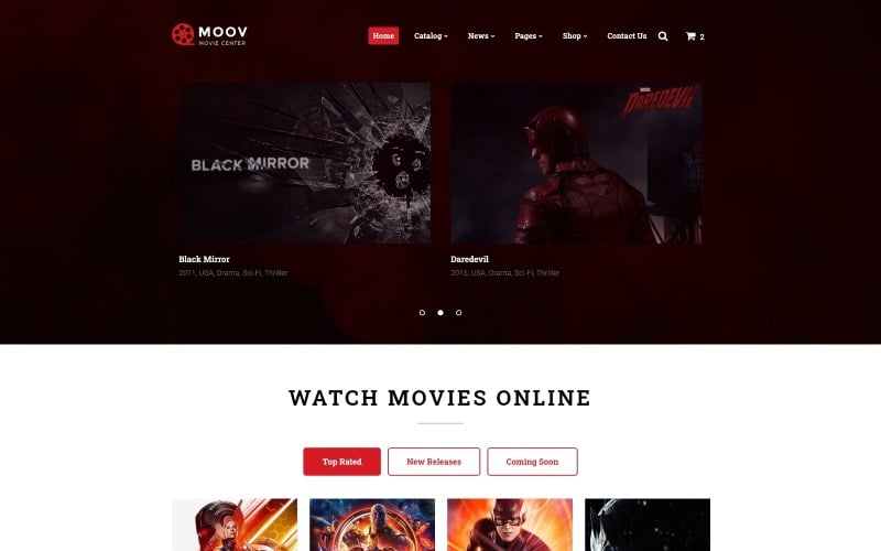 MOOV - Film Merkezi Çok Sayfalı Klasik HTML Web Sitesi Şablonu