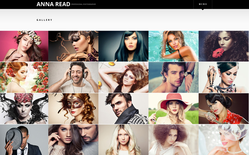 Website sjabloon voor fotograafportfolio