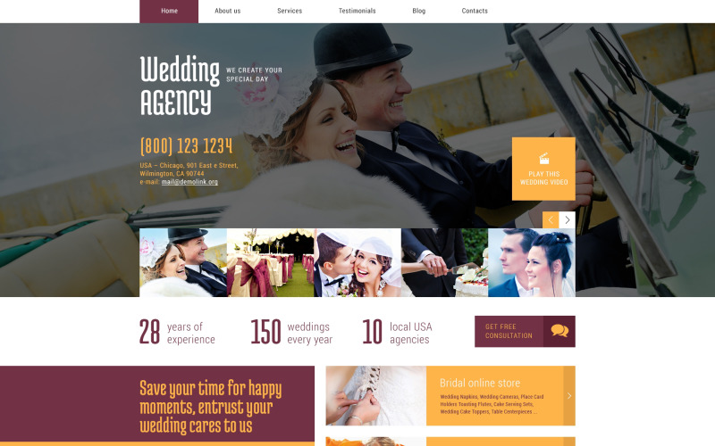 свадебный планировщик отзывчивая тема wordpress