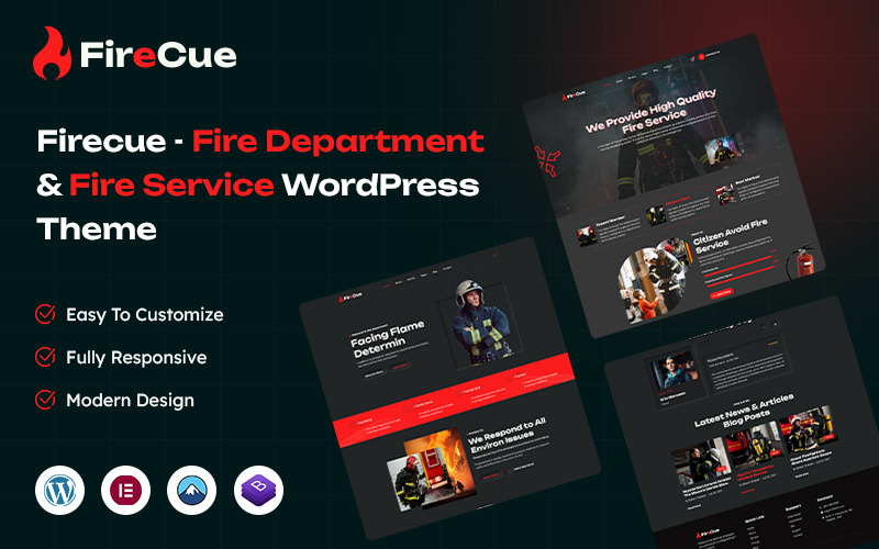 Firecue - Motyw WordPress dla straży pożarnej i służb straży pożarnej