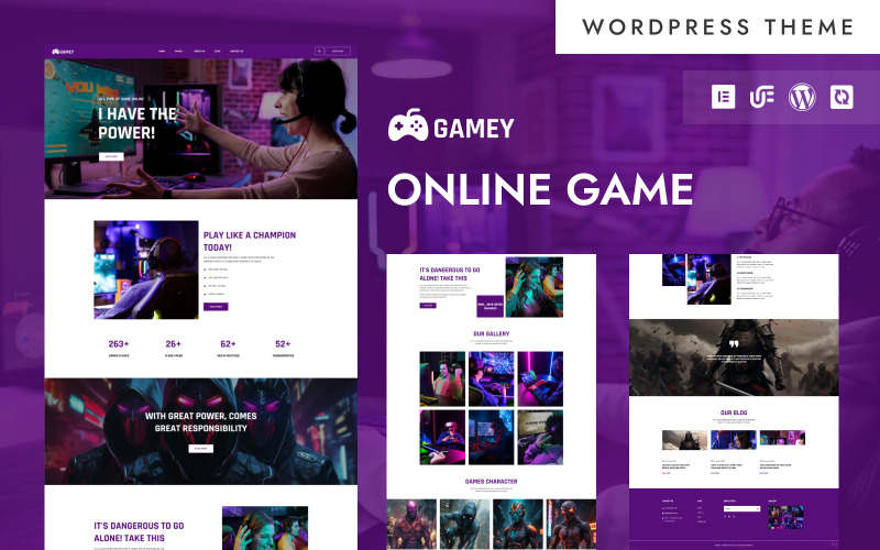 Gamey - Tema WordPress Elementor para comunidade de jogos online