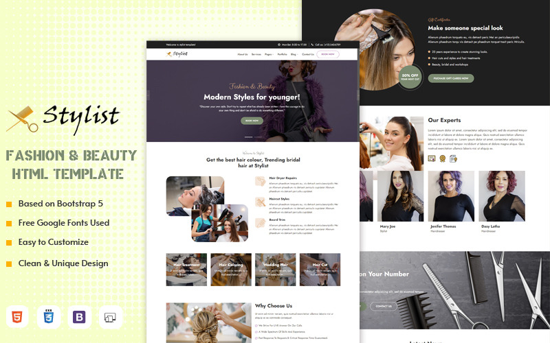 Stylist - Mode & Schoonheid HTML Website Template