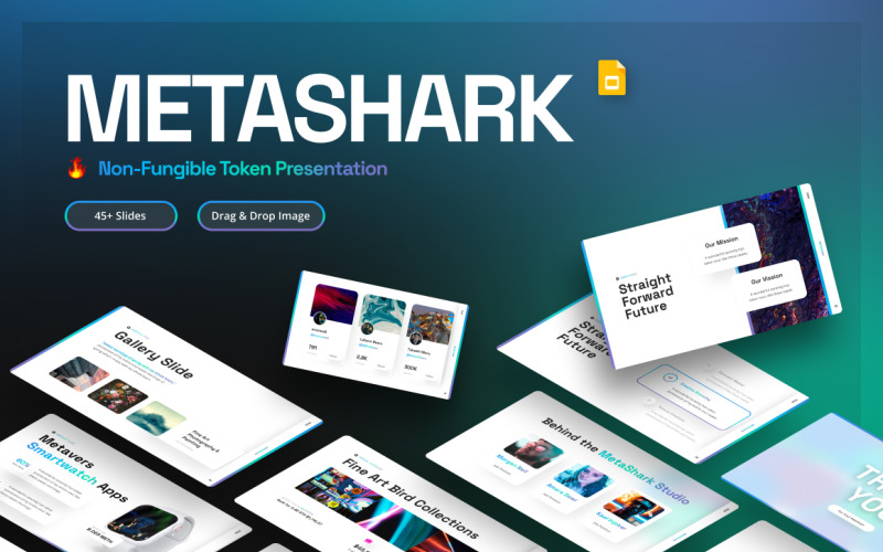 MetaShark Creative NFT Google Slides sablon