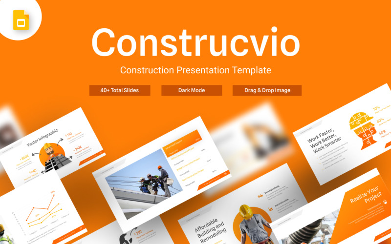 Plantilla de diapositivas de Google de Constructvio Construction