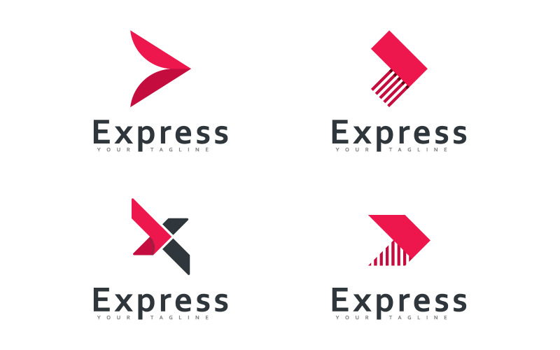Дизайн векторного логотипу Modern Express, шаблон оформлення піктограми логотипу зі стрілкою 13