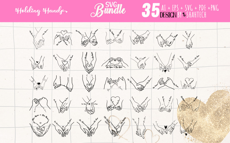 Holding Hands SVG | Couple Hands SVG.