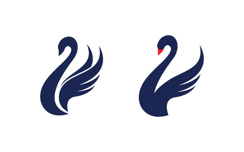 Icona del cigno di bellezza Modello Logo illustrazione design v.13