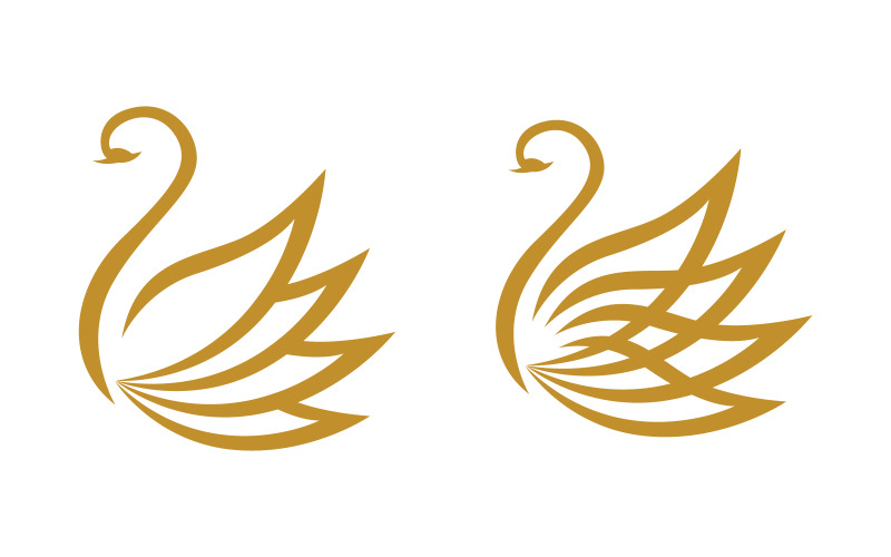 Icona del cigno di bellezza Modello Logo illustrazione design v.18