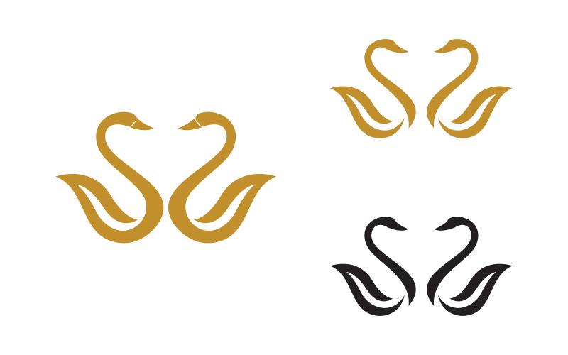 Ícone de cisne de beleza Modelo de logotipo ilustração design v.17