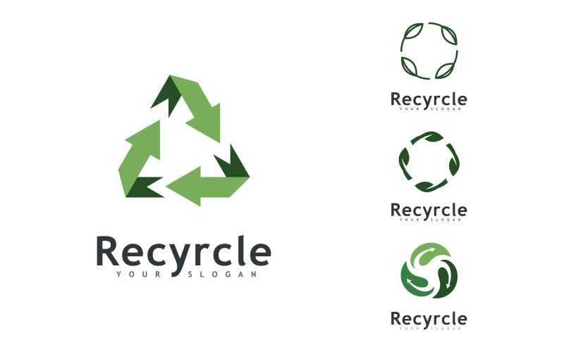 Ikona wektora logo recyklingu. Symbol ilustracji recyklingu, projekt ikony strzałki obrotu 14