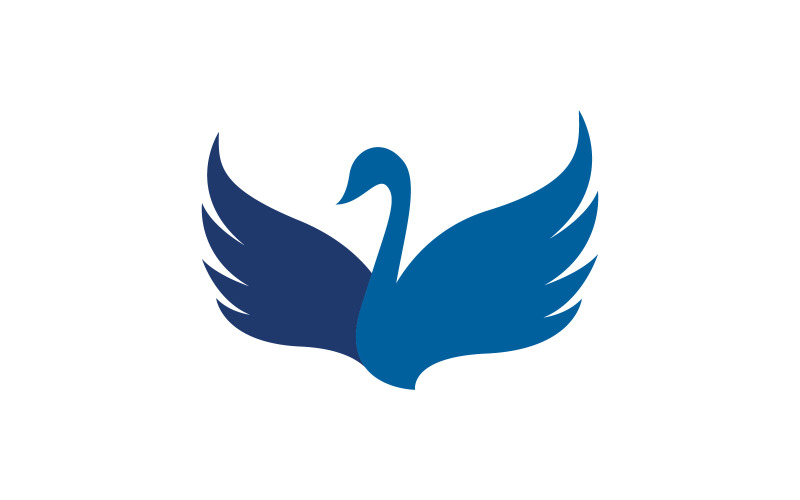 Modèle d'icône de cygne de beauté, illustration de logo v.1