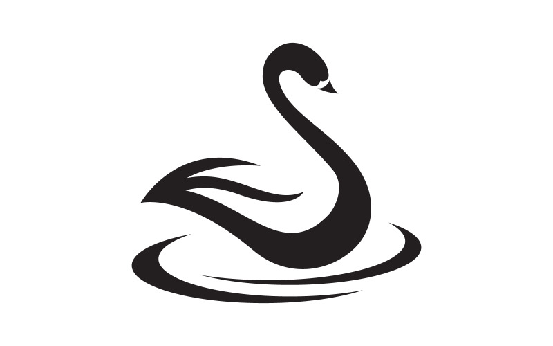 Modèle d'icône de cygne de beauté, illustration de logo v.8