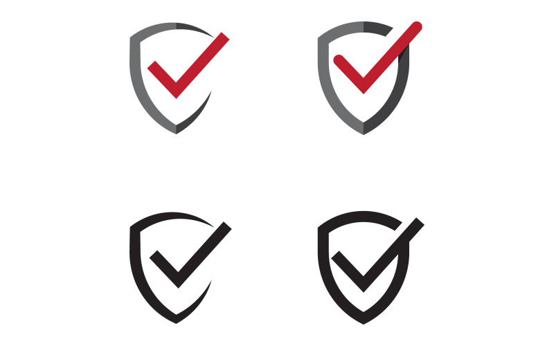 Modello di progettazione dell'illustrazione vettoriale del logo di sicurezza dello scudo v.1