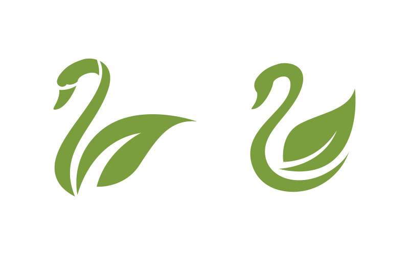 Schoonheid Zwaan icoon Sjabloon Logo illustratie ontwerp v.21
