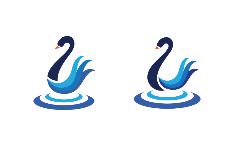 Skönhet Swan ikon Mall Logo illustration design v.12