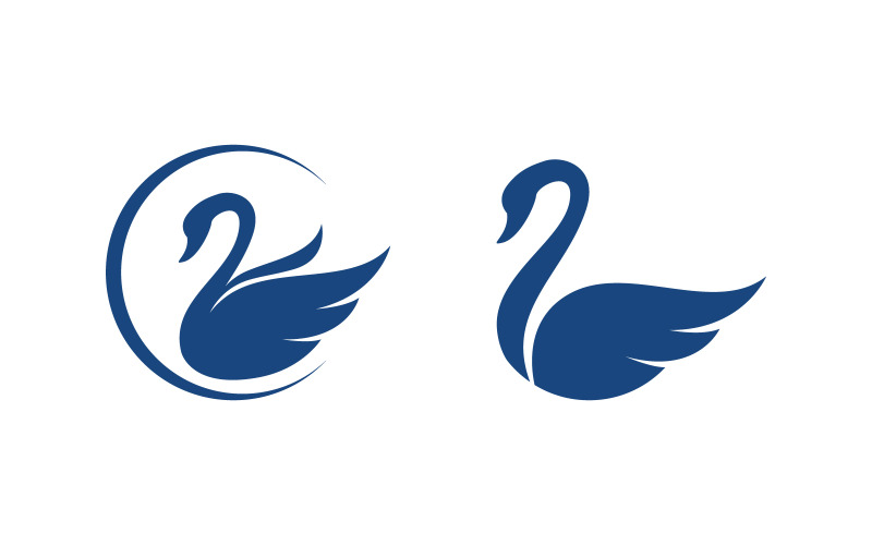 Skönhet Swan ikon Mall Logo illustration design v.23