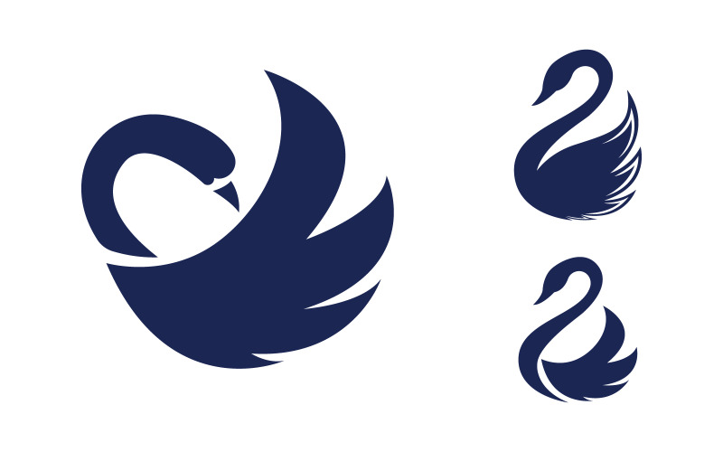 Szablon ikony Beauty Swan Logo ilustracja projekt v.14