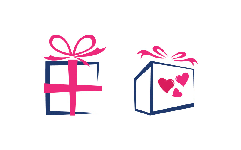 Icona del negozio di scatole regalo logo illustrazione vettoriale design v.5