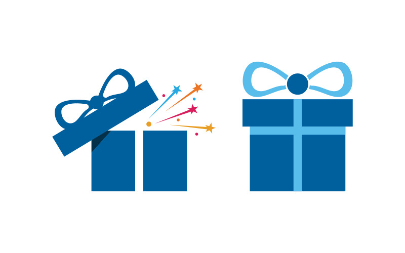 Icona del negozio di scatole regalo logo illustrazione vettoriale design v.7