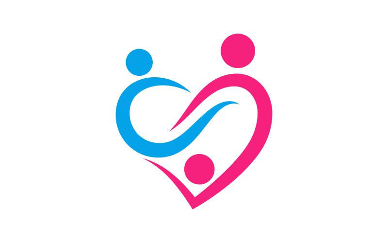 Logo design dell'illustrazione per l'assistenza alla comunità e all'adozione v.20