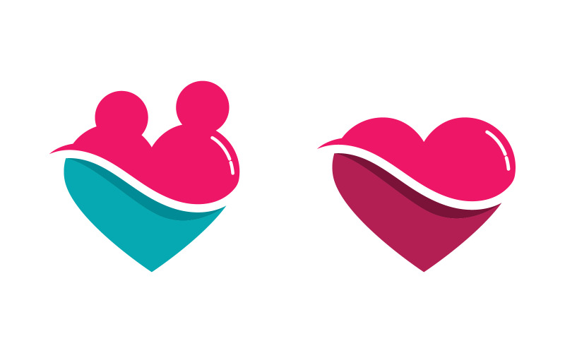 Logo design dell'illustrazione per l'assistenza alla comunità e all'adozione v.2