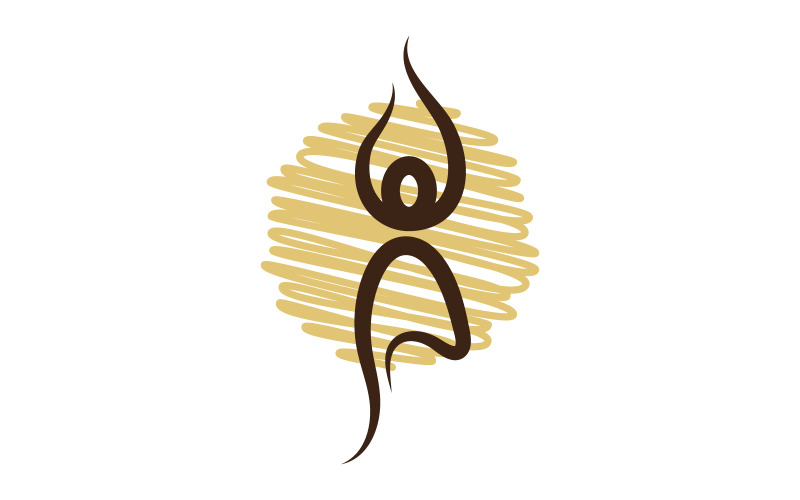 Ilustração de design de ícone de logotipo de ioga Modelo v.10