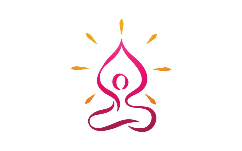 Jóga Logo ikona designu ilustrace Šablona v.12