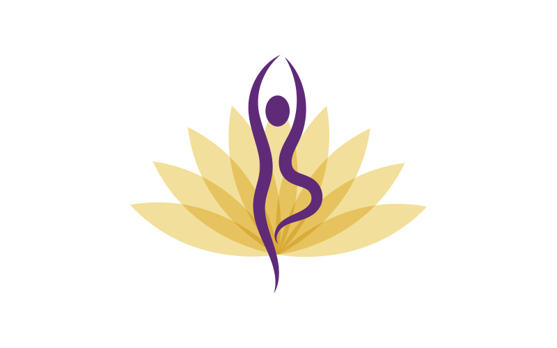 Modèle d'illustration de conception d'icône de logo de yoga v.17