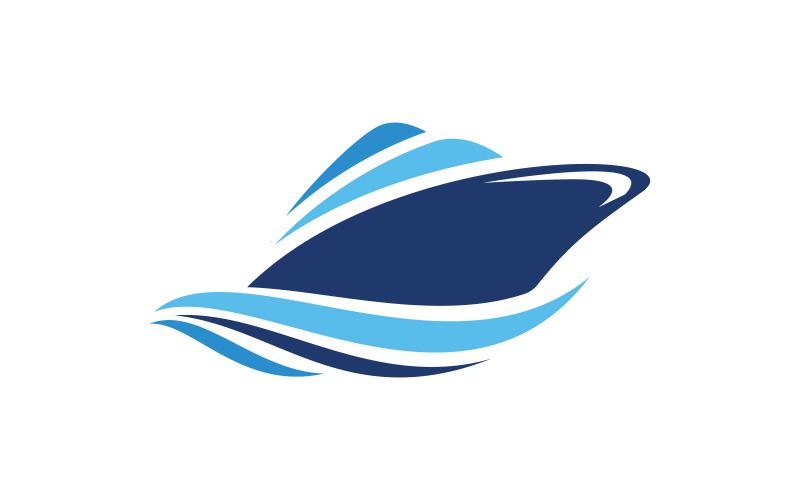 Illustrazione del modello del logo dell'oceano della nave da crociera design v.11