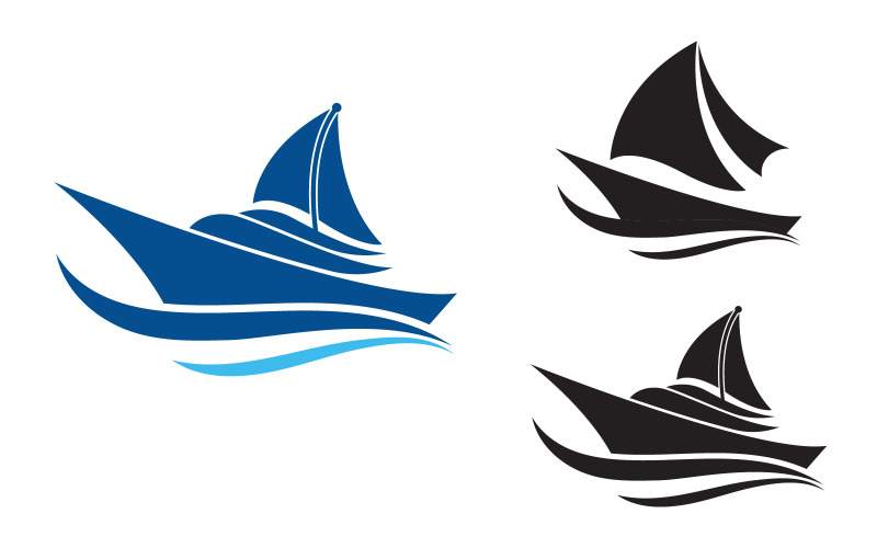 Kryssningsfartyg Ocean Logotyp Mall illustration design v.16