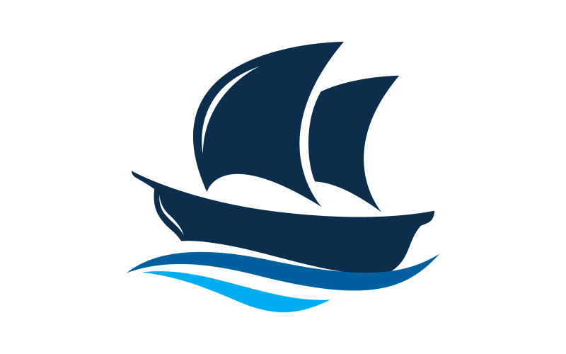 Kryssningsfartyg Ocean Logotyp Mall illustration design v.24