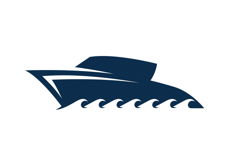 Modèle de conception d'illustration de logo de bateau de croisière océan v.22