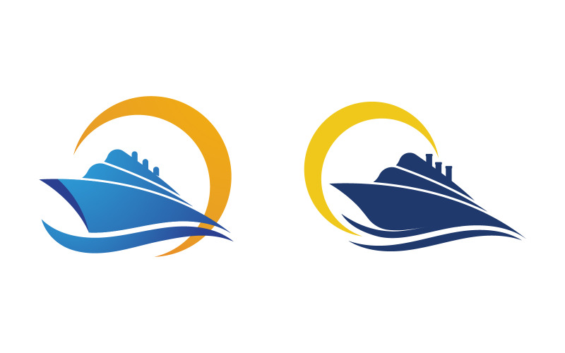 Шаблон логотипа круизного лайнера Ocean, иллюстрация, дизайн v.17