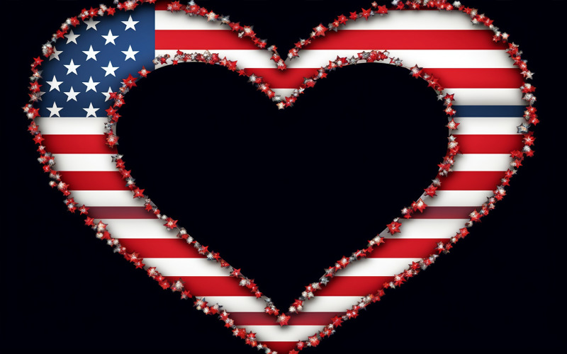 Usa flag heart, american flag heart