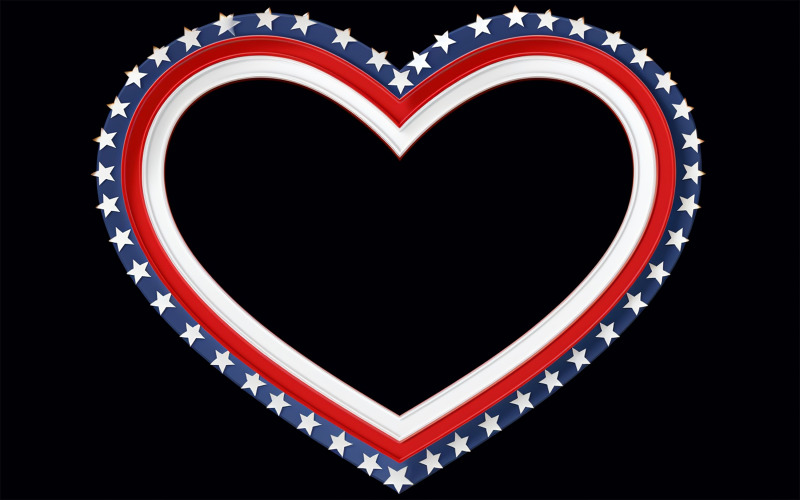 Usa flag love, american flag heart design
