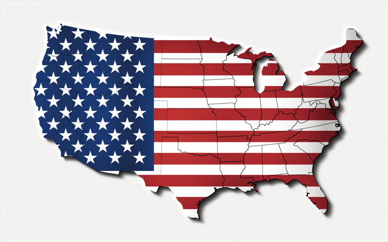 American flag map background