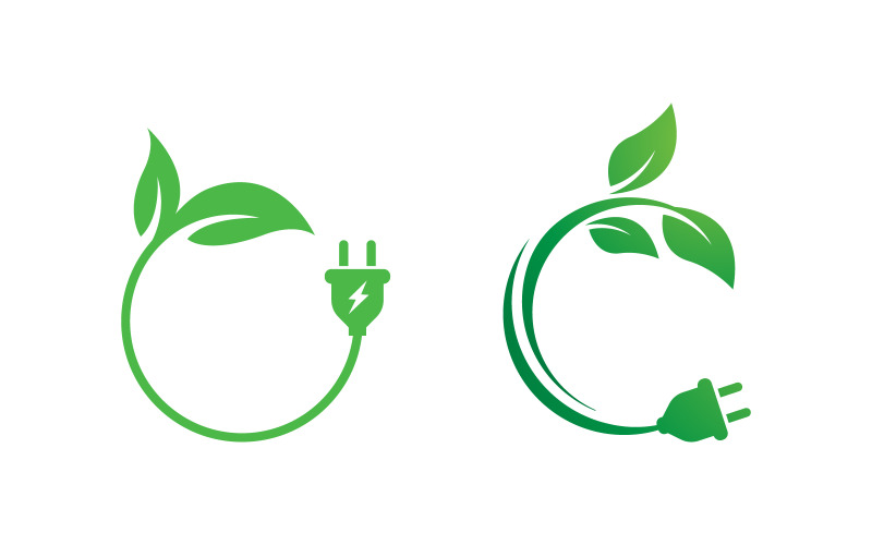 Illustrazione del design dell'icona vettoriale di energia verde ecologica Modello v.9
