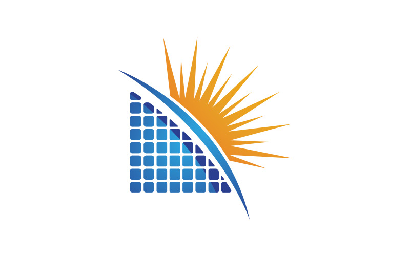 Modello di illustrazione dell'icona del logo di Sun Solar Energy v.1