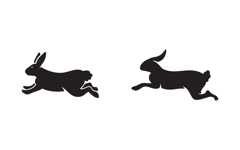 Modello di coniglio carino Logo icona illustrazione design v.3
